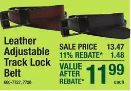 Menards Leather Adjustable Track Lock Belt offer
