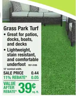 Menards Grass Park Turf offer