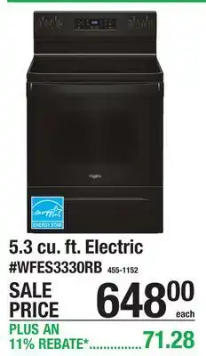 Menards 5.3 cu. ft. Electric offer