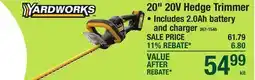 Menards 20 20V Hedge Trimmer offer