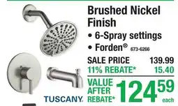 Menards Brushed Nickel Finish offer