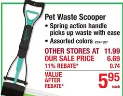 Menards Pet Waste Scooper offer