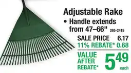 Menards Adjustable Rake offer