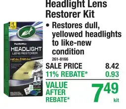 Menards Headlight Lens Restorer Kit offer