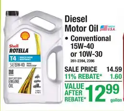Menards Diesel Motor Oil offer