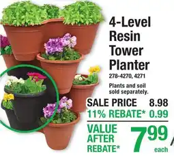 Menards 4-Level Resin Tower Planter offer
