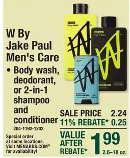 Menards W By Jake Paul Men's Care offer