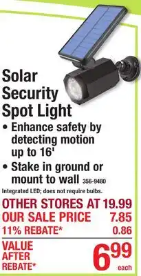 Menards Solar Security Spot Light offer
