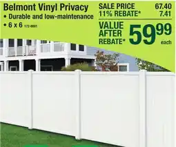 Menards Belmont Vinyl Privacy offer