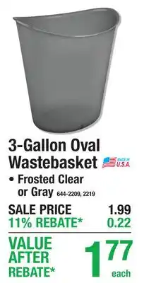 Menards 3-Gallon Oval Wastebasket offer