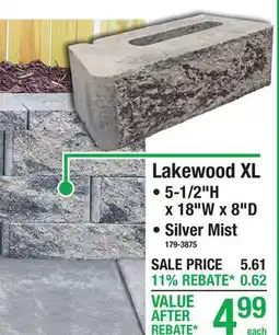 Menards Lakewood XL offer