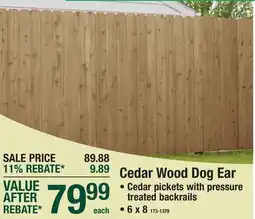 Menards Cedar Wood Dog Ear offer