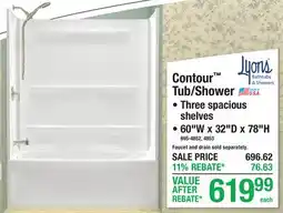 Menards Contour Tub/Shower offer