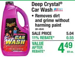 Menards Deep Crystal Car Wash offer