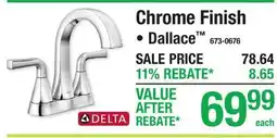 Menards Chrome Finish Sink Faucet offer