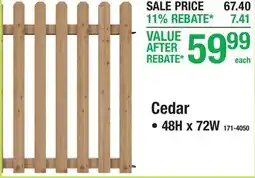 Menards Cedar offer
