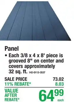 Menards Panel Texured Engineered Wood offer