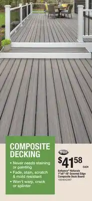 The Home Depot Enhance Naturals 1 x6-16' Grooved Edge Composite Deck Board offer