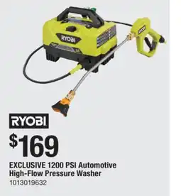 The Home Depot Ryobi 1200 PSI Automotive High-Flow Pressure Washer offer
