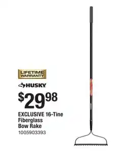 The Home Depot Husky 16-Tine Fiberglass Bow Rake offer
