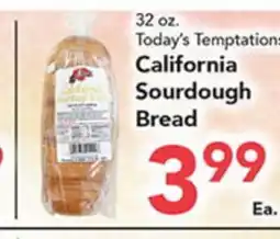 Eurofresh Market Today's Temptations California Sourdough Bread offer