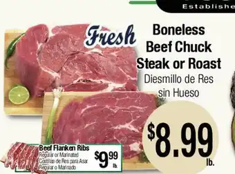 Big Saver Foods Boneless Beef Chuck Steak or Roast offer
