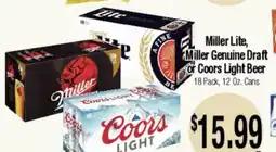 Big Saver Foods Miller Lite, Miller Genuine Draft or Coors Light Beer offer