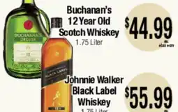 Big Saver Foods Buchanan's 12 Year Old Scotch Whiskey, Johnnie Walker Black Label Whiskey offer