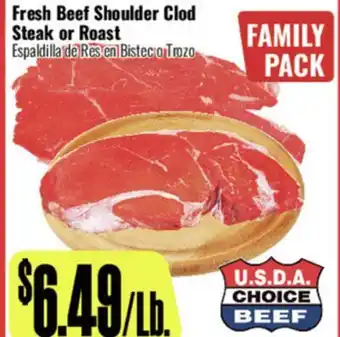 R Ranch Markets Fresh Beef Shoulder Clod Steak or Roast offer