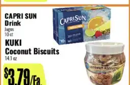 R Ranch Markets CAPRI SUN Drink KUKI Coconut Biscuits offer