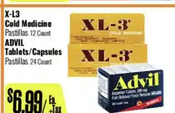 R Ranch Markets X-L3 Cold Medicine Pastillas 12 Count, ADVIL Tablets/Capsules Pastillas 24 Count offer