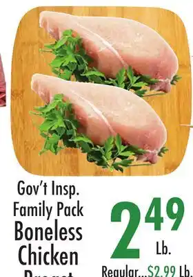 Garden Fresh Market Gov't Insp. Family Pack Boneless Chicken Breast offer
