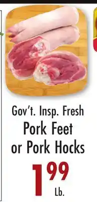 Garden Fresh Market Gov't Insp. Fresh Pork Feet or Pork Hocks offer