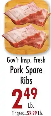Garden Fresh Market Gov't Insp. Fresh Pork Spare Ribs offer