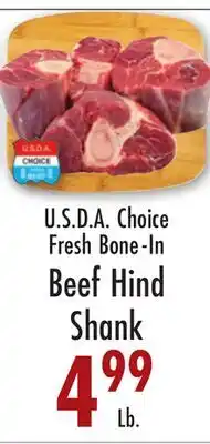 Garden Fresh Market U.S.D.A Choice Fresh Bone-In Beef Hind Shank offer