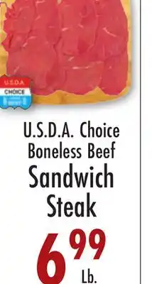 Garden Fresh Market U.S.D.A. Choice Boneless Beef Sandwich Steak offer