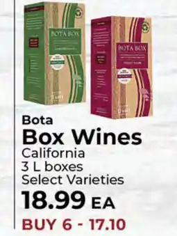 Sunset Foods Bota Box Wines offer