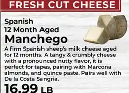 Sunset Foods Spanish 12 Month Aged Manchego offer