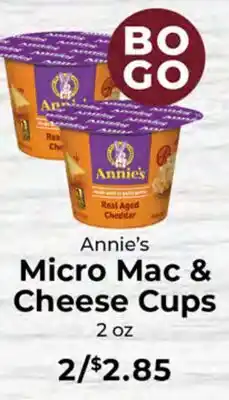 Sunset Foods Annie's Micro Mac & Cheese Cups offer