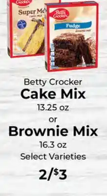 Sunset Foods Betty Crocker Cake Mix or Brownie Mix offer