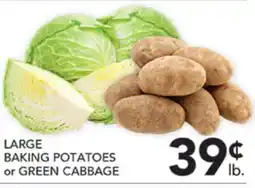 Pete's Fresh Market LARGE BAKING POTATOES or GREEN CABBAGE offer