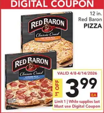 Pete's Fresh Market 12 in. Red Baron PIZZA offer