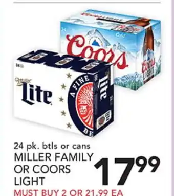 Pete's Fresh Market MILLER FAMILY OR COORS LIGHT offer