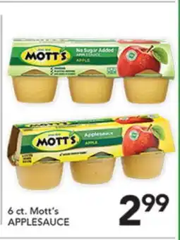 Pete's Fresh Market 6 ct. Mott's APPLESAUCE offer