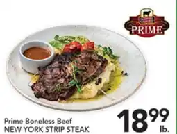 Pete's Fresh Market Prime Boneless Beef NEW YORK STRIP STEAK offer