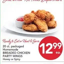 Pete's Fresh Market 20 ct. packaged Homemade BREADED CHICKEN PARTY WINGS offer