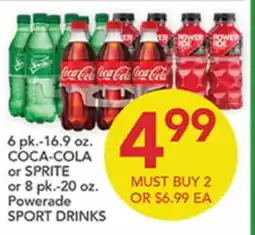 Pete's Fresh Market 6 pk.-16.9 oz. COCA-COLA or SPRITE or 8 pk.-20 oz. Powerade SPORT DRINKS offer