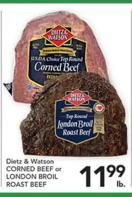 Pete's Fresh Market Dietz & Watson CORNED BEEF or LONDON BROIL ROAST BEEF offer