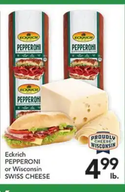 Pete's Fresh Market Eckrich PEPPERONI or Wisconsin SWISS CHEESE offer