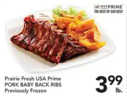 Pete's Fresh Market Prairie Fresh USA Prime PORK BABY BACK RIBS offer